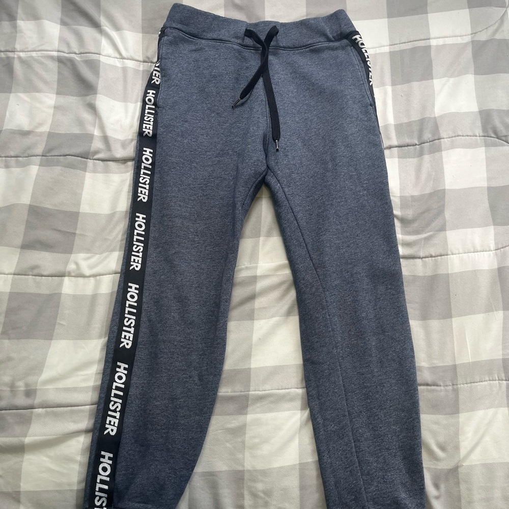 Hollister Gray Sweatpants with Side Stripe